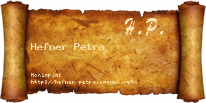 Hefner Petra névjegykártya